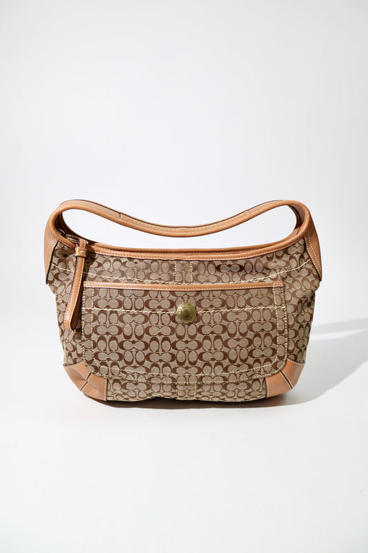 Coach Signature Ergo Hobo in Brown with Front Pocket (10772)