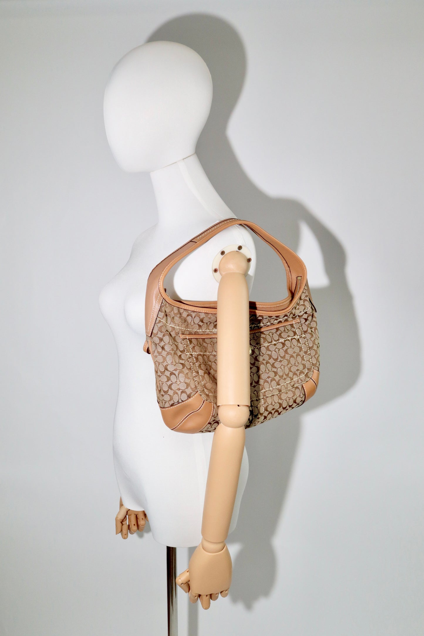 Coach Signature Ergo Hobo in Brown with Front Pocket (10772)