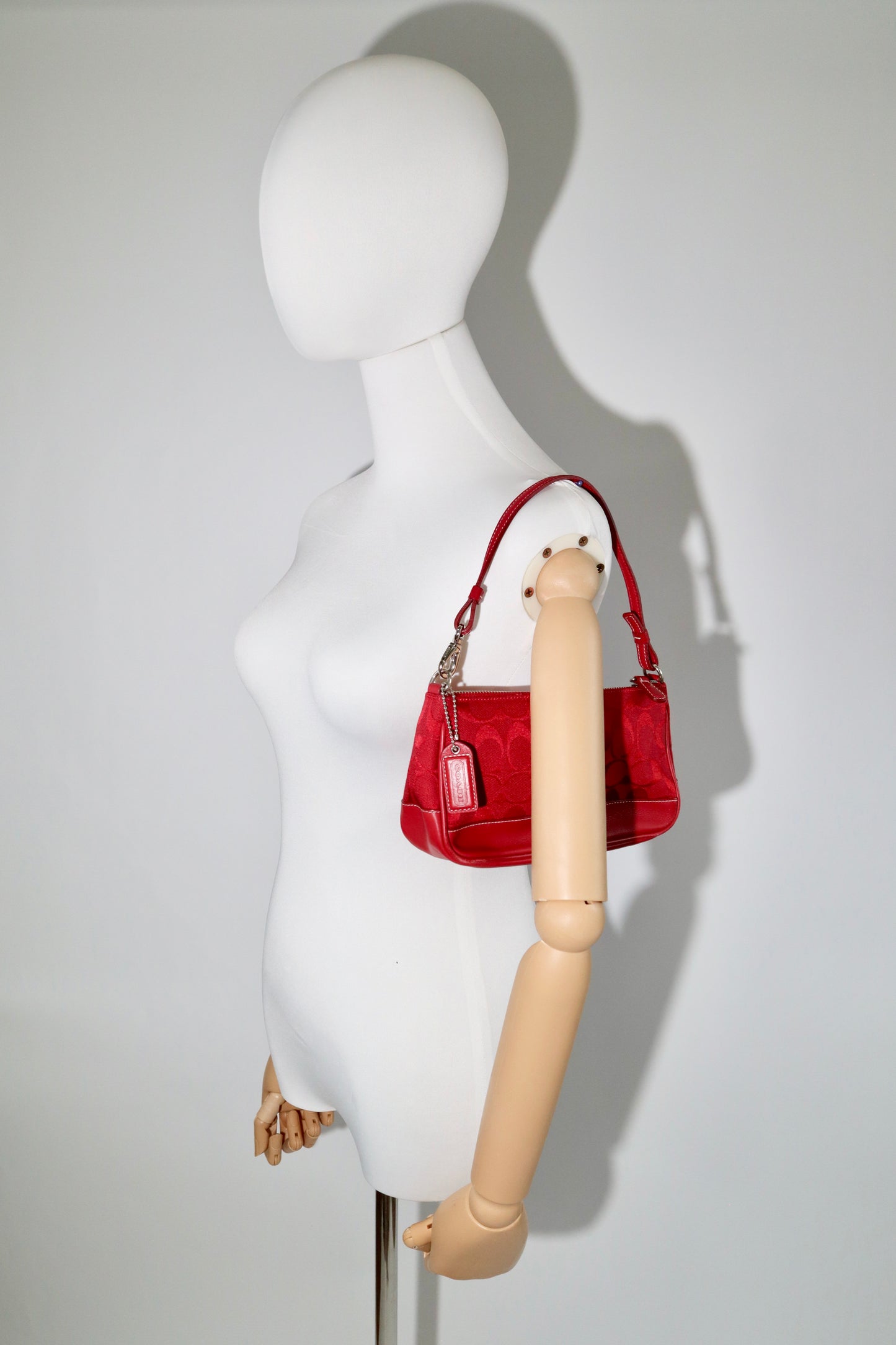 Coach Vintage 2005 Y2K Canvas Mini Pouch in Red 6094 (Rare Find)
