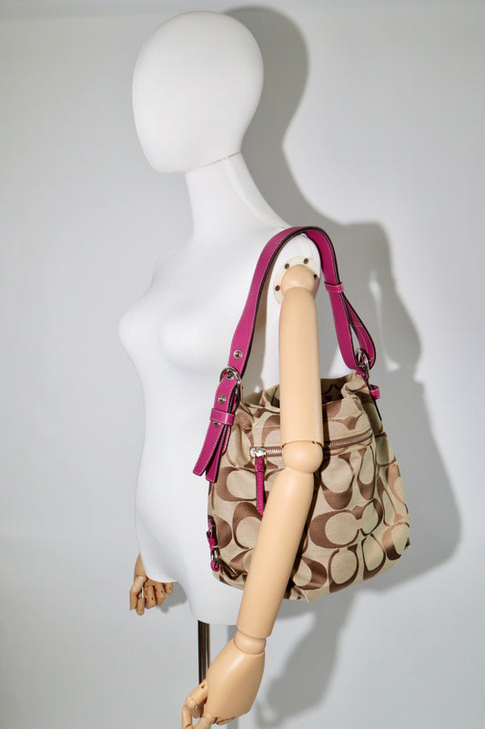 Coach Signature Canvas Crossbody Bag in Purple (Large)