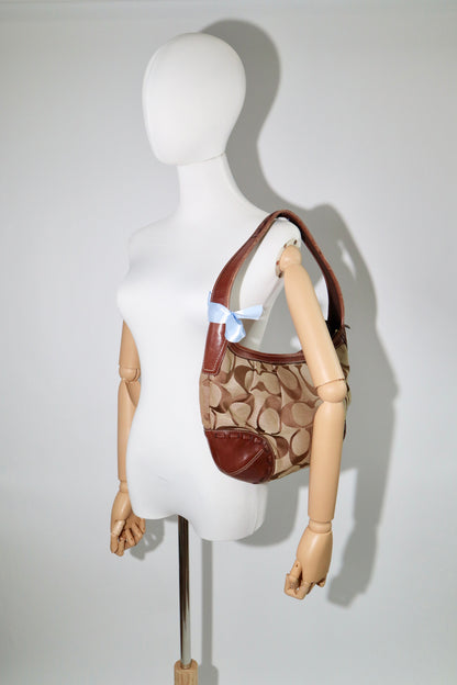 Vintage Coach 12227 Ergo Shoulder Bag with Dark Brown Trim (Rare Find)