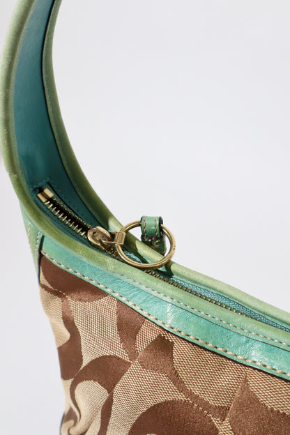 Vintage Coach 12227 Ergo Shoulder Bag with Turquoise Trim (Rare Find)
