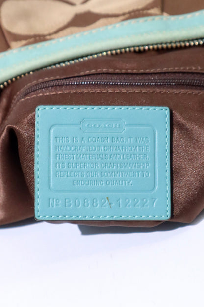 Vintage Coach 12227 Ergo Shoulder Bag with Turquoise Trim (Rare Find)