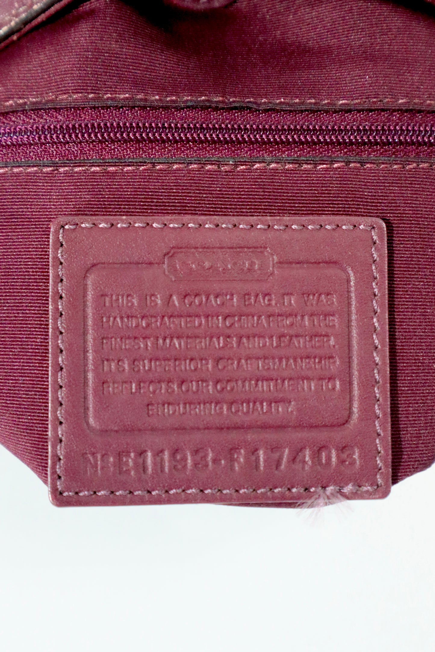 Vintage Coach Soho Shoulder Bag in Brown with Purple Leather Trim (F17403)