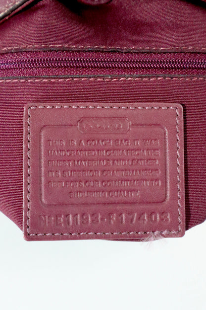 Vintage Coach Soho Shoulder Bag in Brown with Purple Leather Trim (F17403)