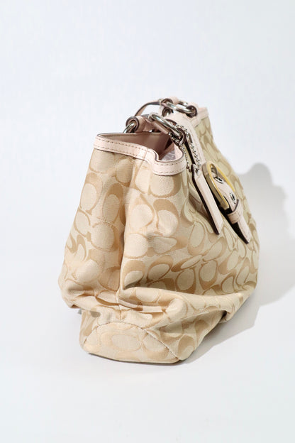 Vintage Coach Soho F18750 Tote Shoulder Bag in Beige/Pink