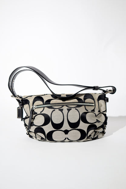 Coach Signature Canvas Crossbody Bag in Black/Grey (F15068)