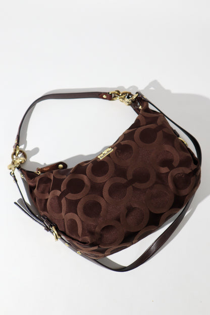 Coach Madison Dotted Op Art Hobo Bag in Brown - 14337