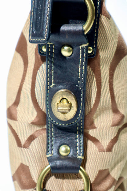 Coach Signature Canvas Carly Shoulder Bag in Black (10620)