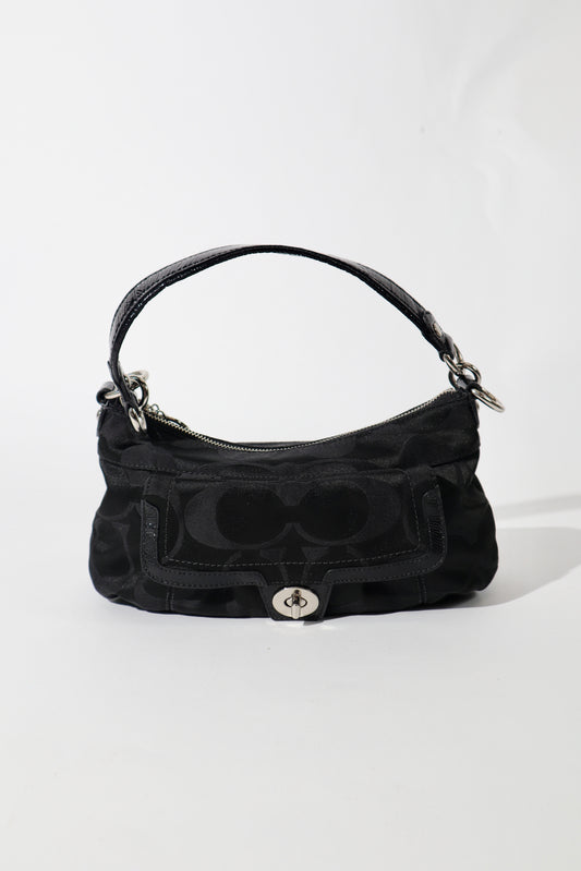 Coach Poppy Signature Canvas Shoulder Bag in Black - 18340