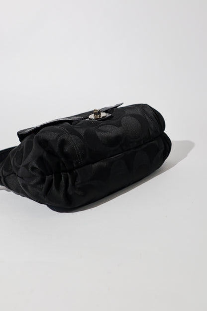 Coach Poppy Signature Canvas Shoulder Bag in Black - 18340
