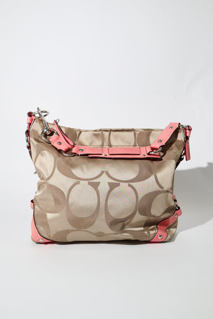 Coach Signature Canvas Carly Shoulder Bag in Baby Pink (13306)