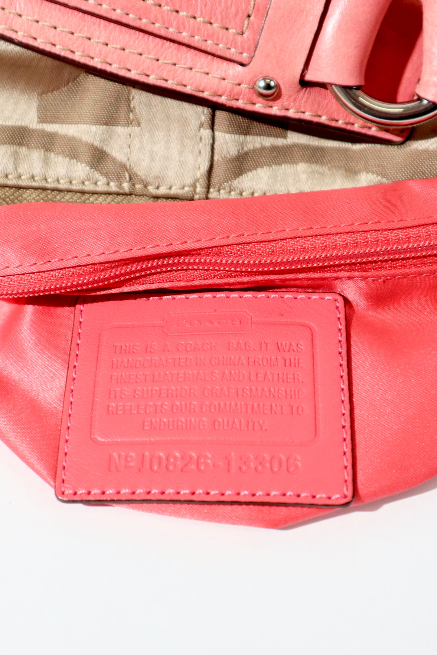 Coach Signature Canvas Carly Shoulder Bag in Baby Pink (13306)