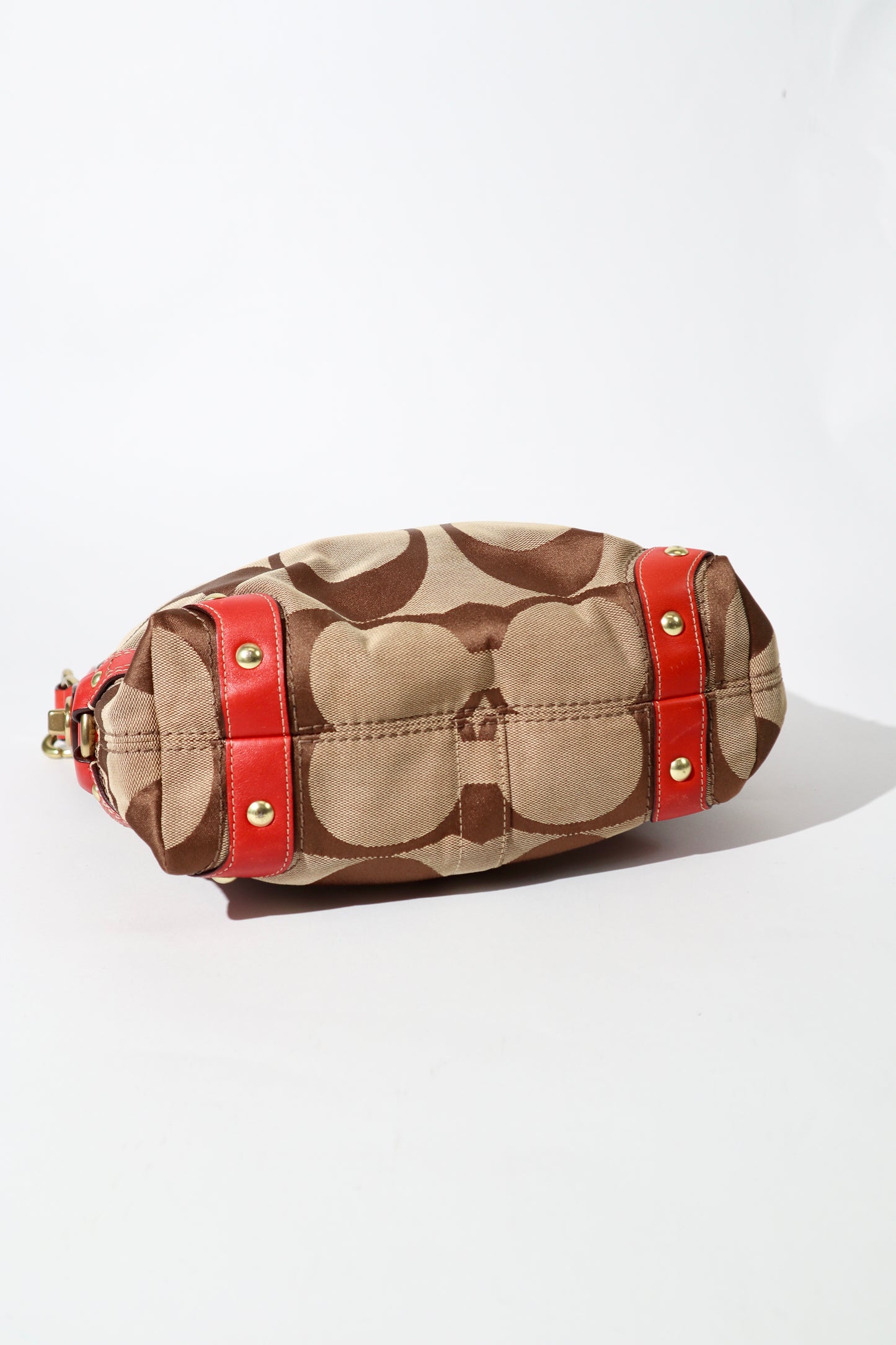 Coach Signature Mini Carly Bag with Red Leather Detail - 1867