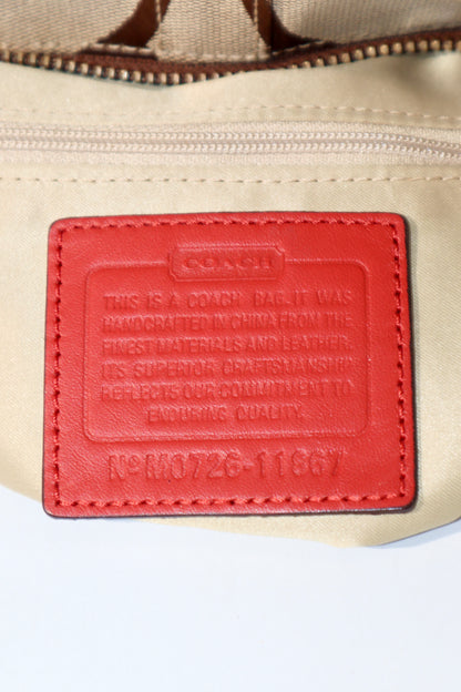 Coach Signature Mini Carly Bag with Red Leather Detail - 1867