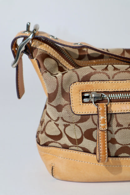 Coach Y2K East West Demi Shoulder Bag in Signature Khaki Canvas - 9363