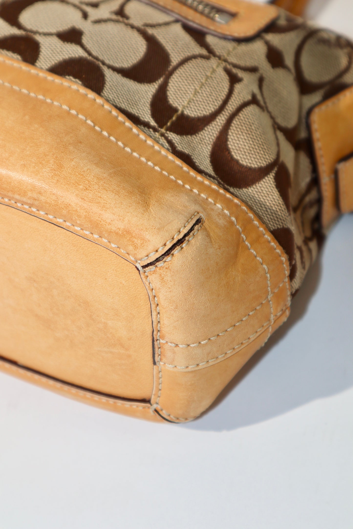 Coach Y2K East West Demi Shoulder Bag in Signature Khaki Canvas - 9363