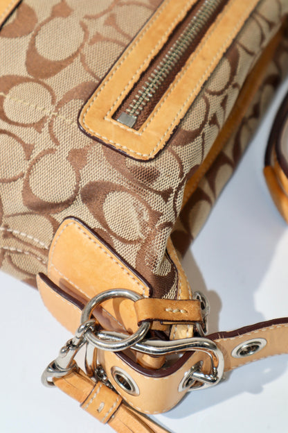 Coach Y2K East West Demi Shoulder Bag in Signature Khaki Canvas - 9363