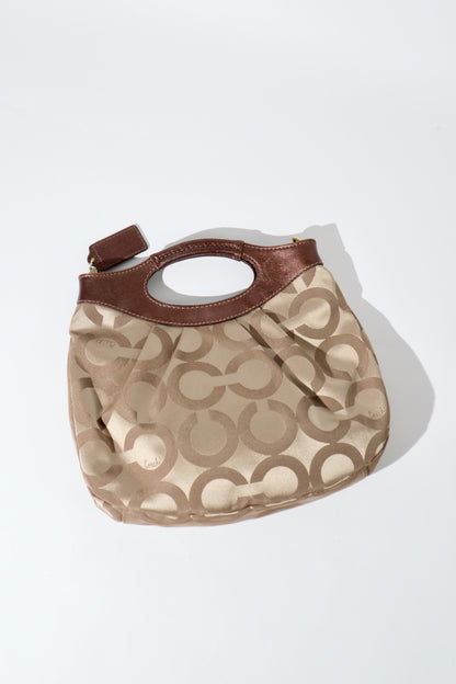 Vintage Coach Brown Signature Handle Clutch Bag (14058)