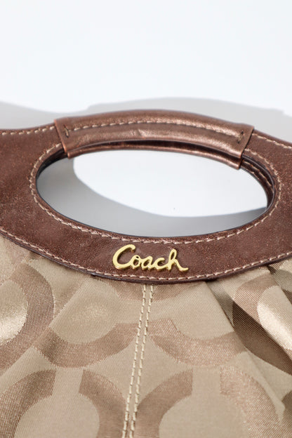 Vintage Coach Brown Signature Handle Clutch Bag (14058)