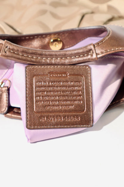 Vintage Coach Brown Signature Handle Clutch Bag (14058)