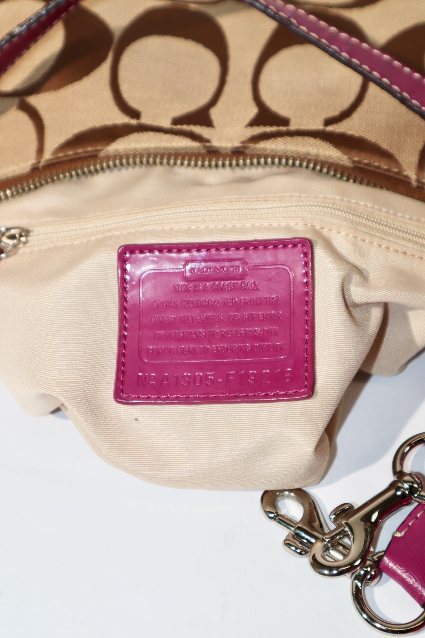 Coach 2 Way Bag in Purple (style F19213)