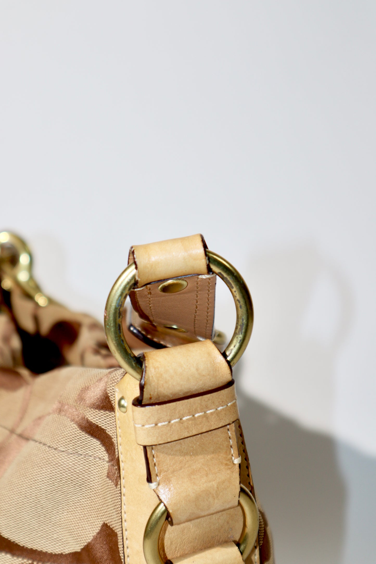 Coach Signature Canvas Carly Shoulder Bag in Brown (10620)
