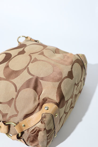 Coach Signature Canvas Carly Shoulder Bag in Brown (10620)