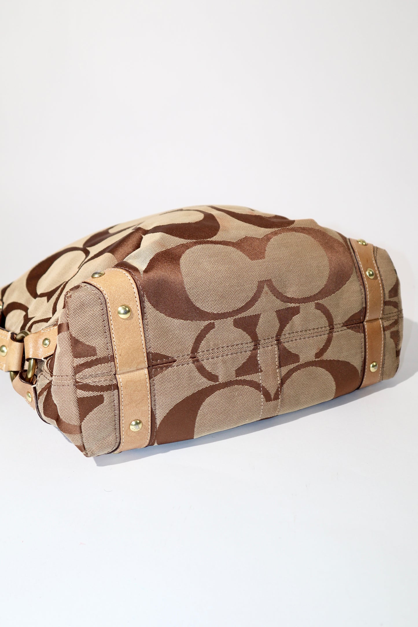 Coach Signature Canvas Carly Shoulder Bag in Brown (10620)
