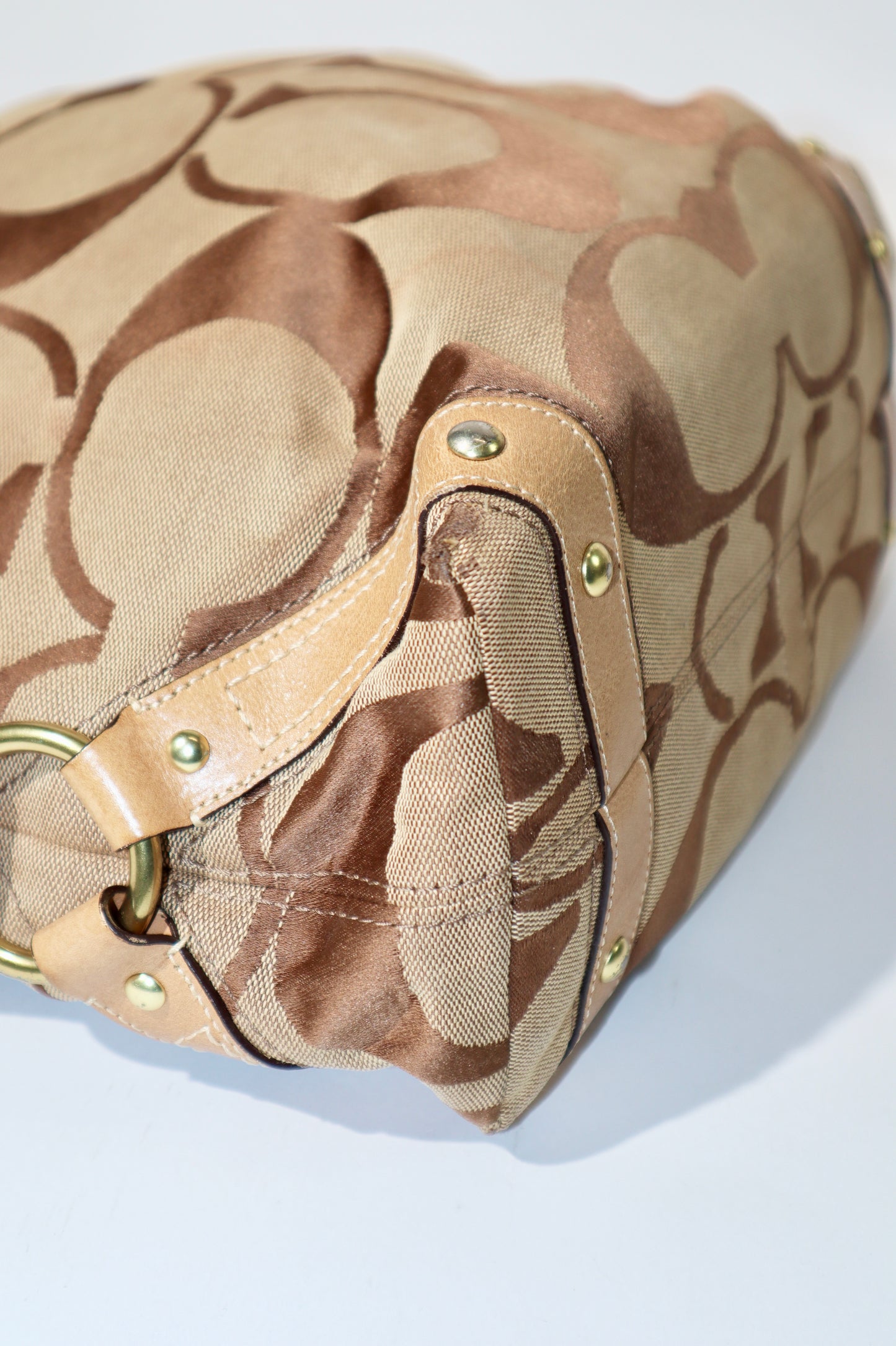 Coach Signature Canvas Carly Shoulder Bag in Brown (10620)