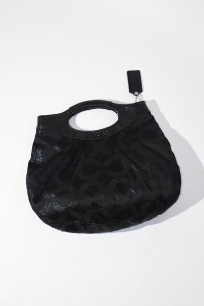 Vintage Coach Black Signature Handle Clutch Bag (14057)