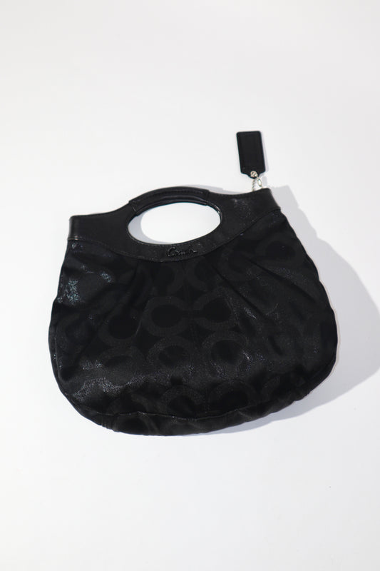 Vintage Coach Black Signature Handle Clutch Bag (14057)