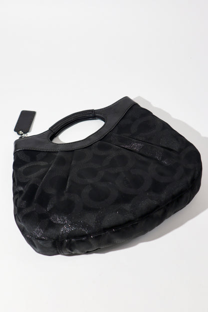 Vintage Coach Black Signature Handle Clutch Bag (14057)