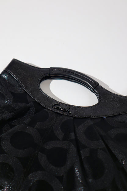 Vintage Coach Black Signature Handle Clutch Bag (14057)