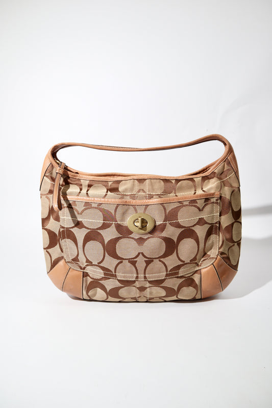 Coach Signature Ergo in Classic Brown with Turn-Lock (Large) - 10765