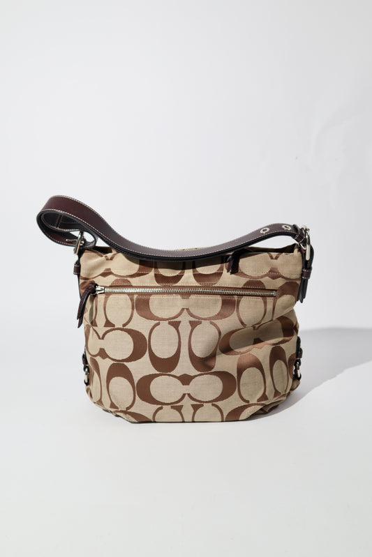Coach Signature Canvas Large Crossbody Bag in Brown (F15067)