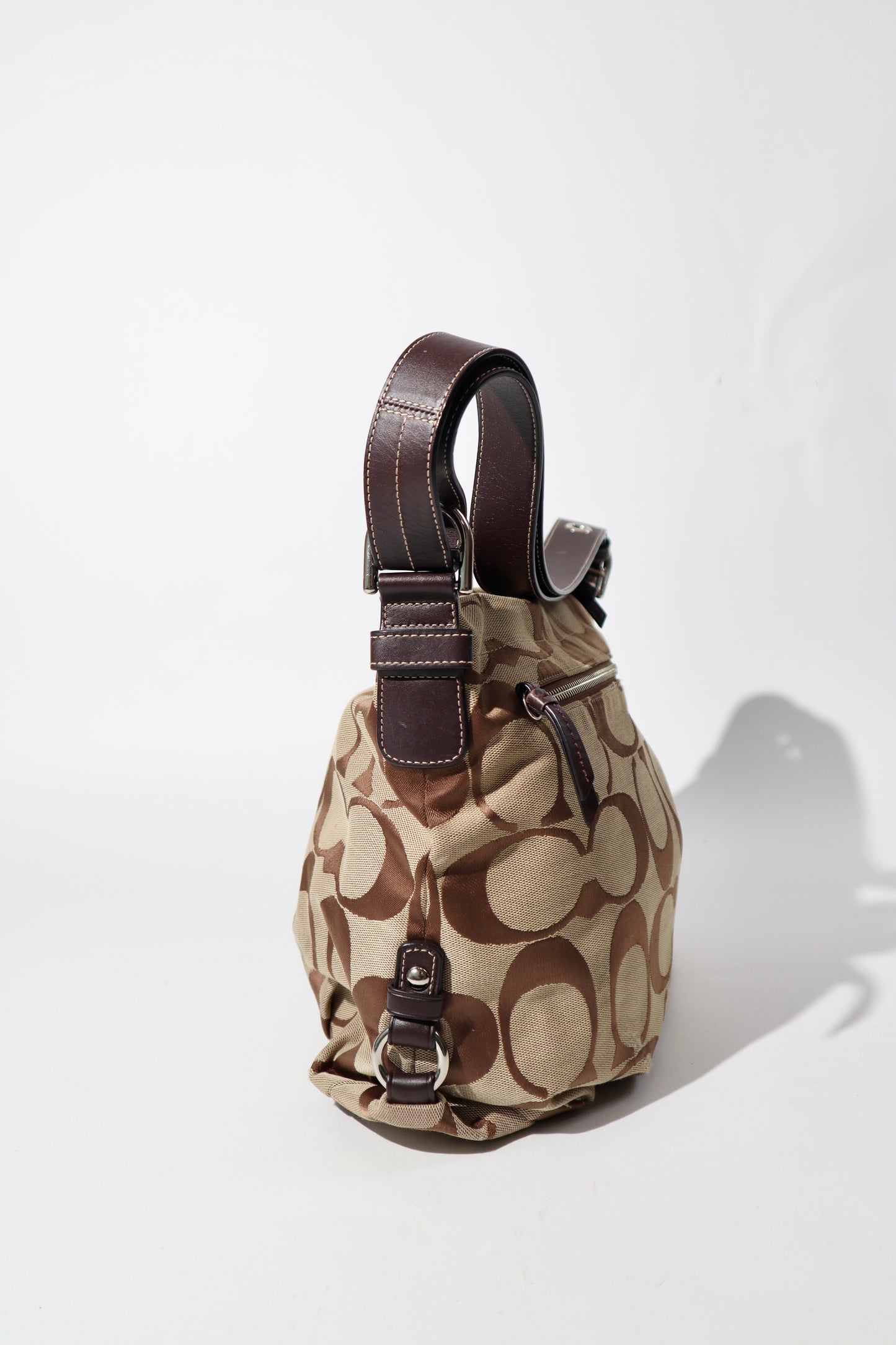 Coach Signature Canvas Large Crossbody Bag in Brown (F15067)