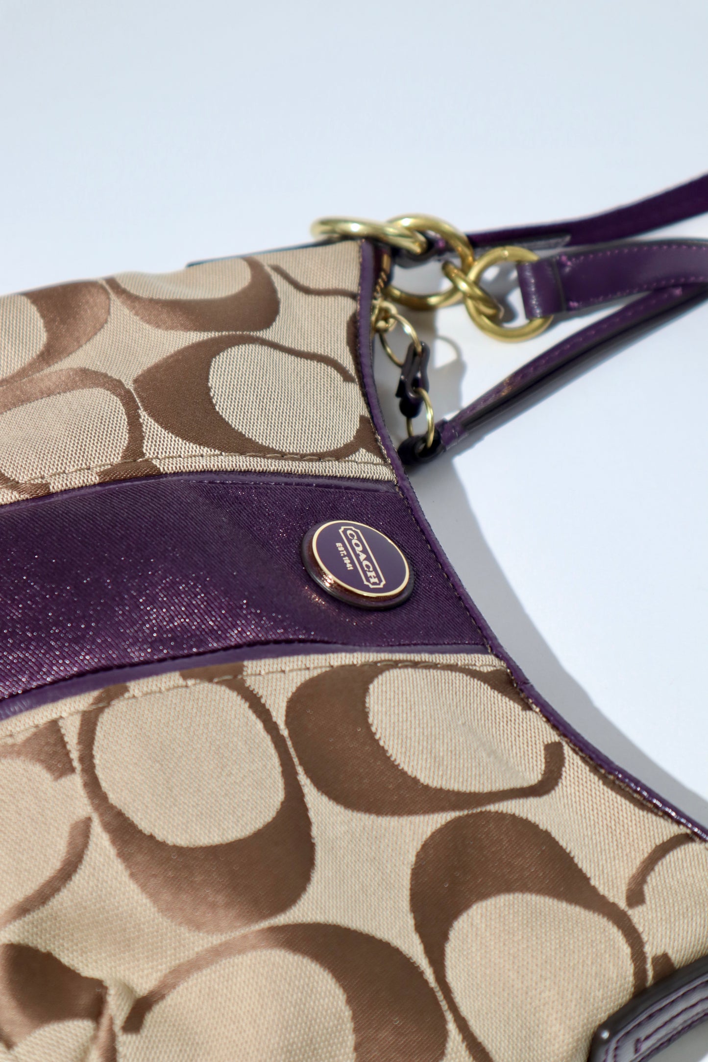 Coach 2 Way Bag in Purple (style F23544)
