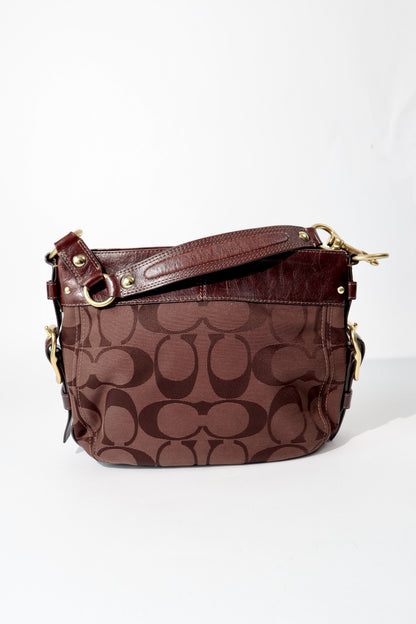 Vintage Coach Zoe Schultertasche in Schokoladenbraun - 12657