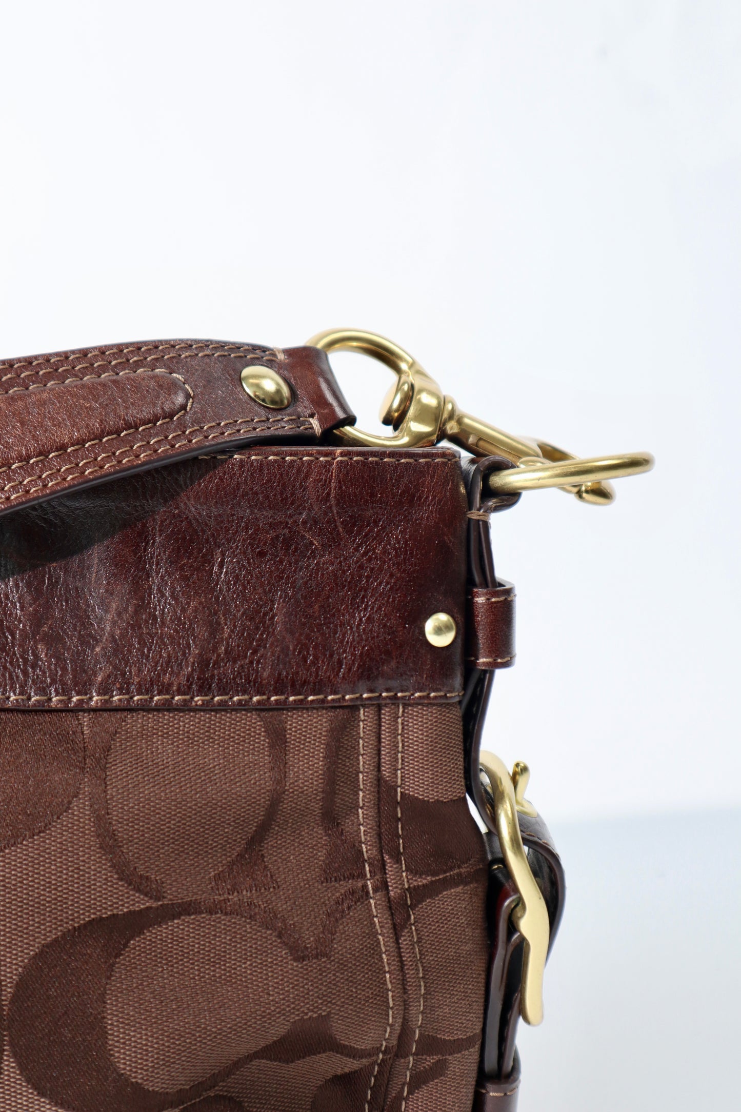 Vintage Coach Zoe Schultertasche in Schokoladenbraun - 12657