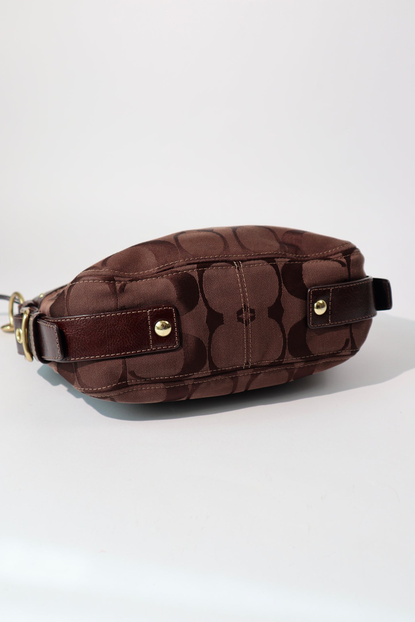 Vintage Coach Zoe Schultertasche in Schokoladenbraun - 12657