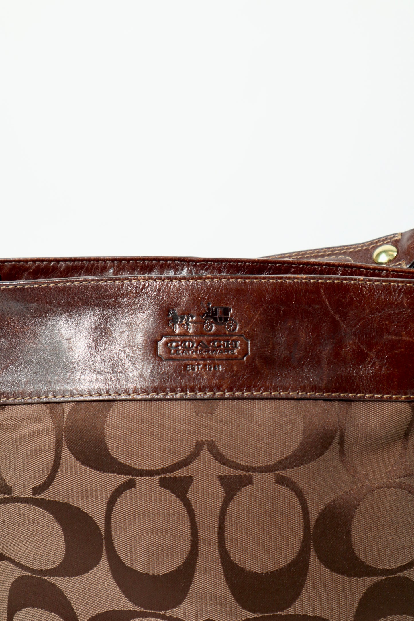 Vintage Coach Zoe Schultertasche in Schokoladenbraun - 12657