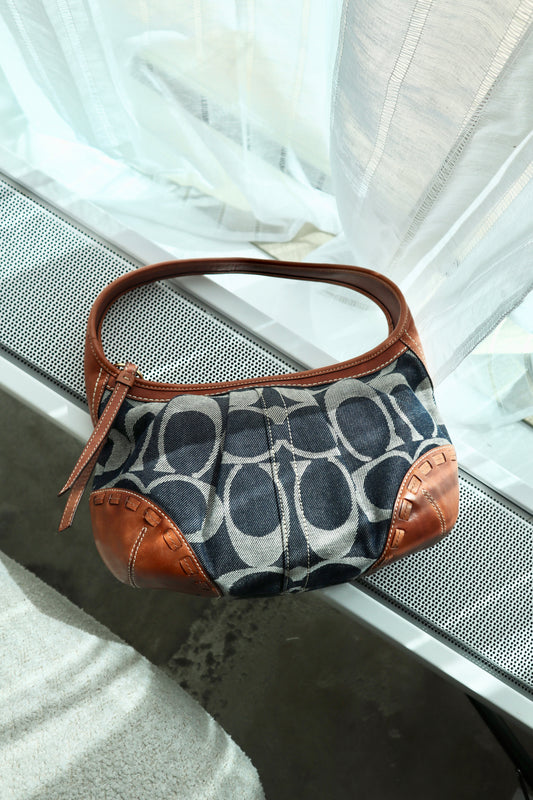 Coach Ergo in Monogram Denim with Brown Leather Trim -12750