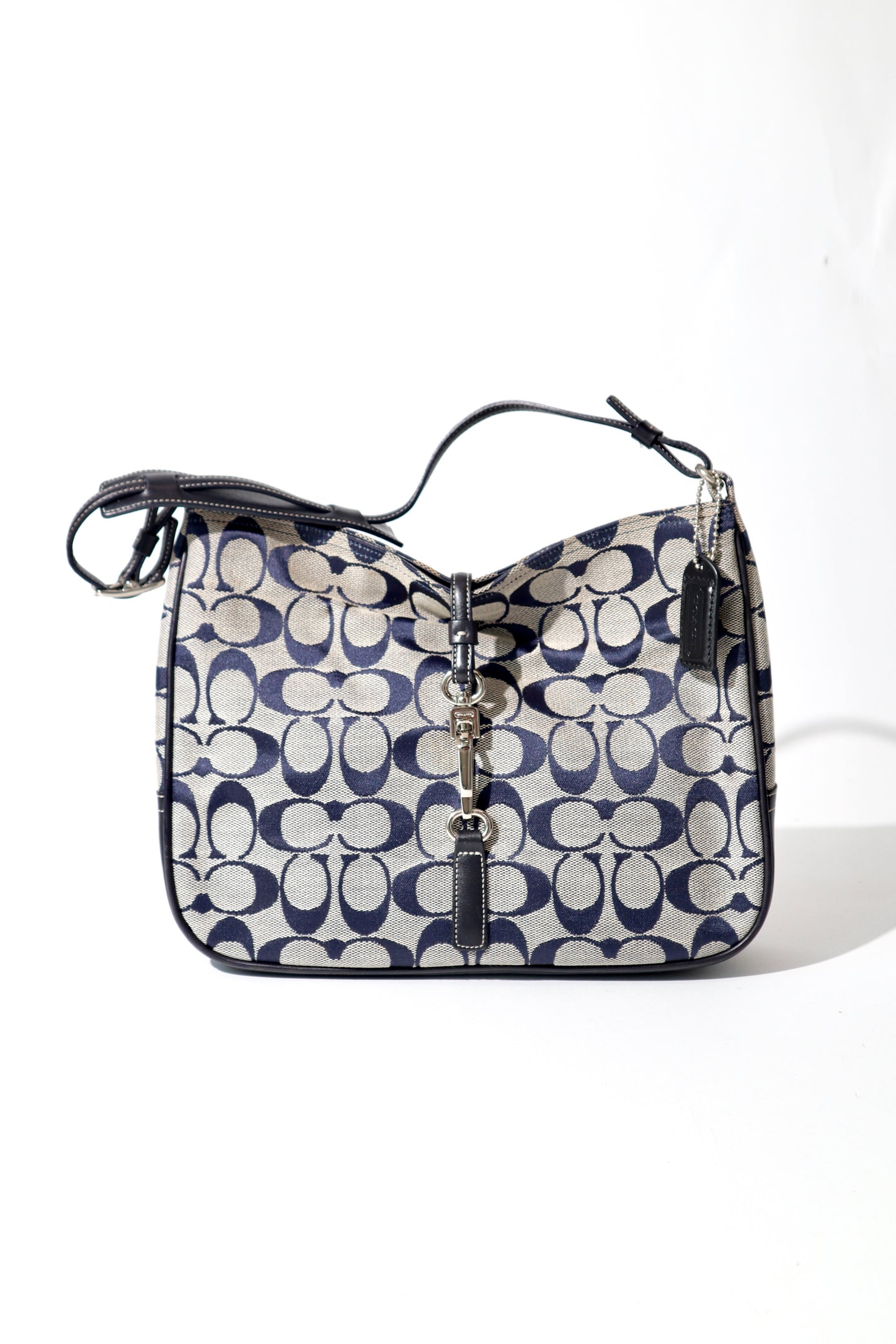 Vintage Coach Hampton Clip Shoulder Bag in Navy (6091)