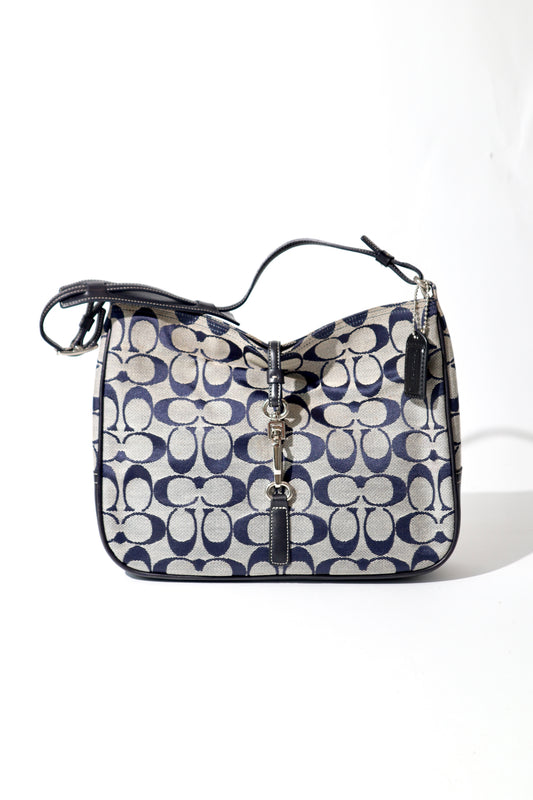Vintage Coach Hampton Clip Shoulder Bag in Navy (6091)