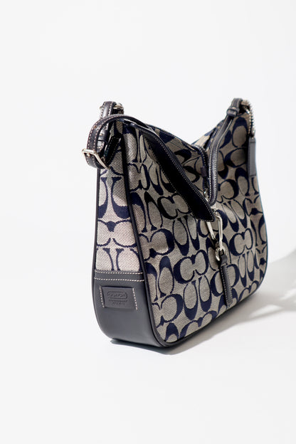 Vintage Coach Hampton Clip Shoulder Bag in Navy (6091)