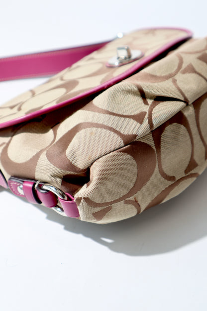 Coach Signature Canvas Crossbody with Turnlock - F15171