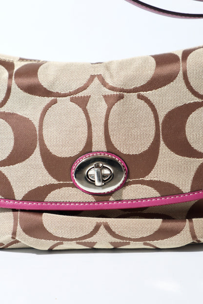 Coach Signature Canvas Crossbody with Turnlock - F15171