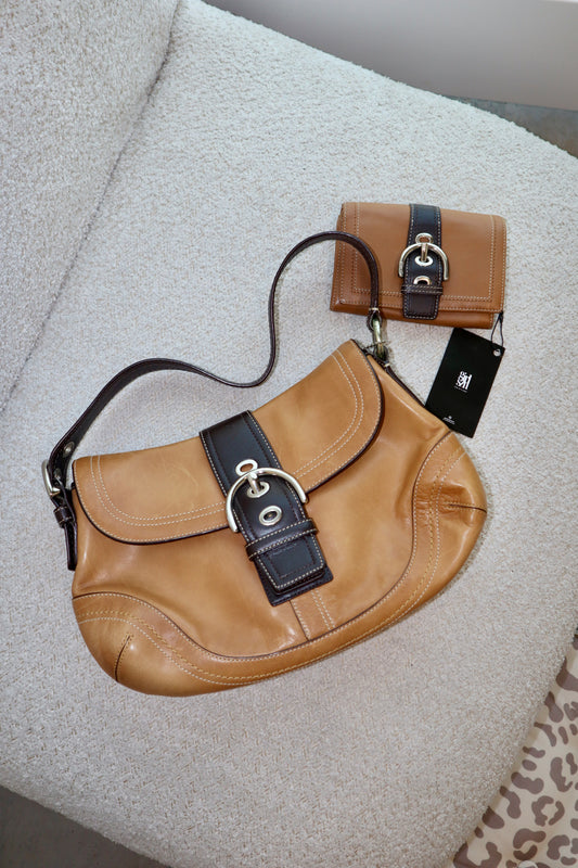 Vintage Coach Soho Large Shoulder Bag & Matching Wallet - F10910