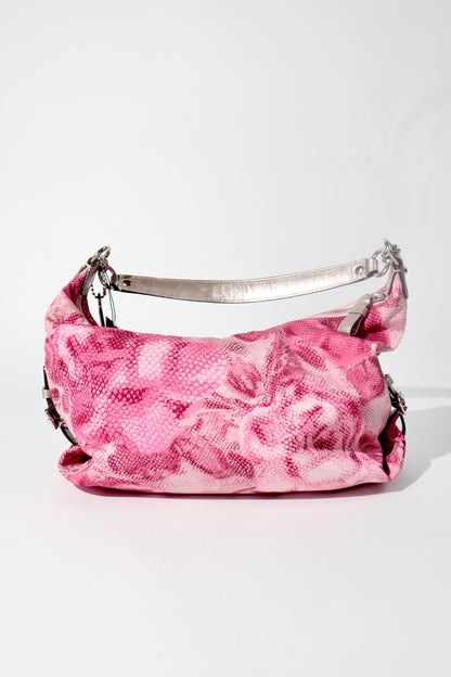 Coach Madison Floral Hobo Bag with a Snake-Embossed Canvas in Pink - 19644